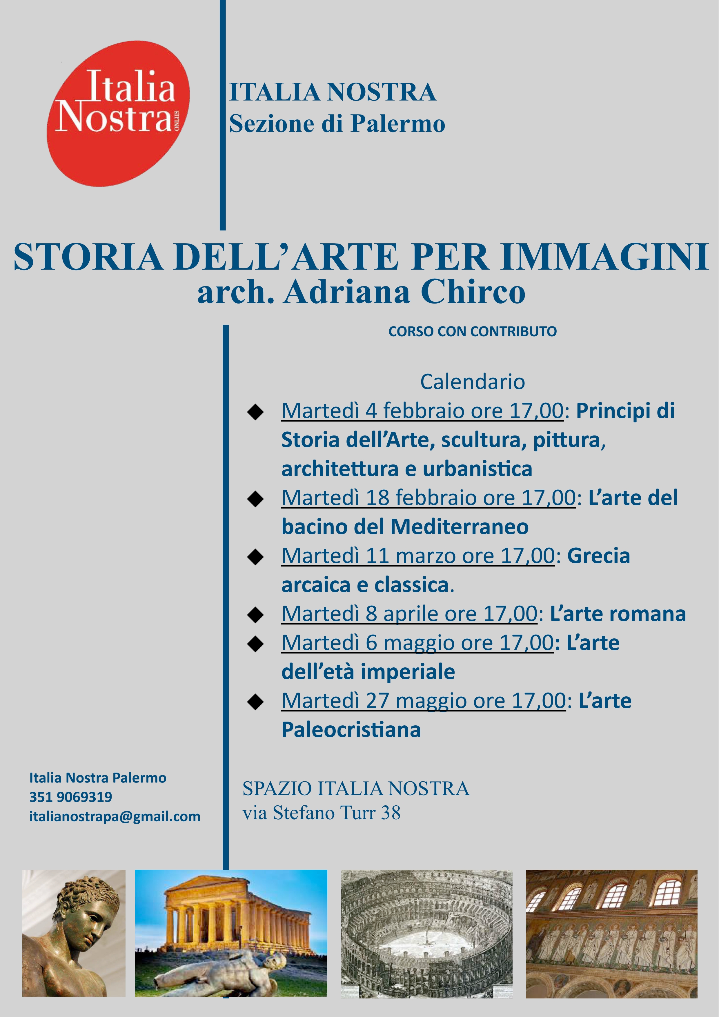 Locandina corso 2025 Storia dell'Arte 1